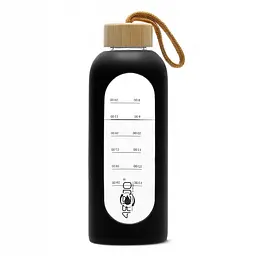 Пляшка для води спортивна 4FIZJO 750 мл скляна Black (P-5905973404174) - мініатюра 5