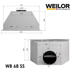 Витяжка повновбудована Weilor WB 68 SS - мініатюра 12