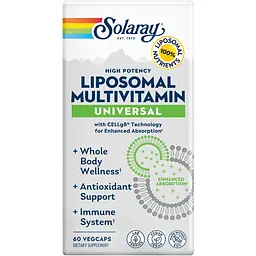 Мультивітамінний комплекс Solaray Universal Liposomal Multivitamin High Potency універсальний ліпосомальний 60 капсул - мініатюра 2