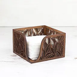 Дерев'яна серветниця VANZA LEAF walnut - L (21 см)  - мініатюра 5