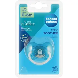 Пустушка Canpol babies Space латексна кругла  0-6 міс. синя (23/221_blu_new) - мініатюра 3