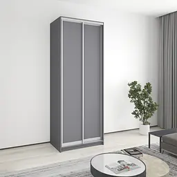 Шафа-купе дводверна MebelStar Стандарт AL 2ДСП 90x45x240 см Антрацит (MBS-3545)