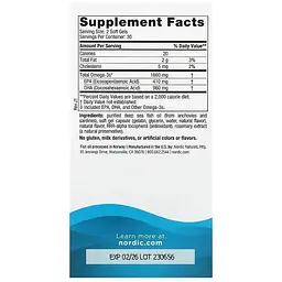 Риб'ячий жир екстра Nordic Naturals DHA Xtra 1660 мг 60 капсул смак полуниці (NOR-01745) - мініатюра 3