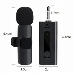 Мікрофон K35 AUX петличний бездротовий приймач + мікрофон Black (17615) - мініатюра 3