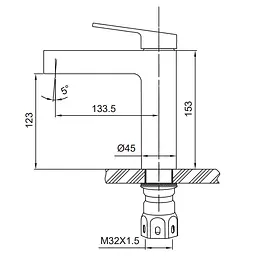 Змішувач для раковини Koer KI-10016-02 (KR4789) - мініатюра 2