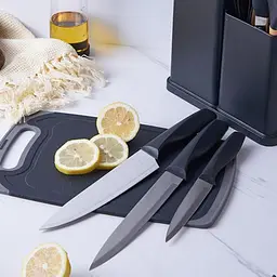 Набір ножів та кухонного приладдя Zepline ZP0102 з 19 предметів на підставці чорний (43272ZP0102_1320) - мініатюра 8