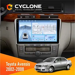 Штатна магнітола Toyota Avensis 2002-2008 Cyclone C9-012 4x64, DSP, 4G Cyclone (НФ-00008044)