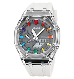 Наручний годинник чоловічий Skmei 2100 White Grey, 2100WTGY (18434)