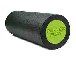 Масажний ролик (роллер) гладкий PowerPlay 4021 Fitness Roller Чорно-зелений (45x15 см) (PP_4021_BL/Green_(45*15))