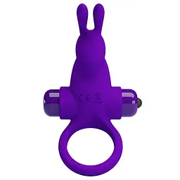 Віброкільце Pretty Love Vibro Penis Ring Rabbit 11.3 см фіолетовий - мініатюра 2