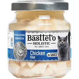 Вологий корм для котів Basttet'o Holistic шматочки філе курки в соусі 130 г