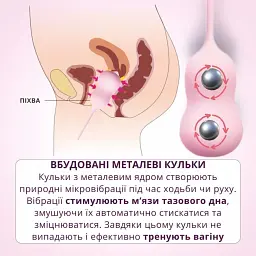 Віброкуля I’MCUM VibraTrainer для тренування м'язів тазового дна Рожевий (IM-KGE206) - мініатюра 4