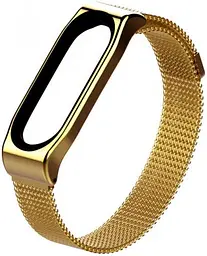 Ремінець металевий на магніті для Xiaomi Mi Band 5/6 Metal Melanese Loop, золотистий