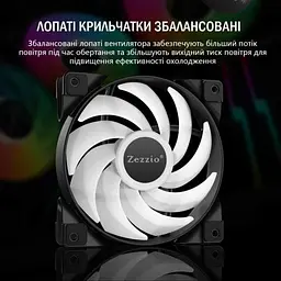 Комплект вентиляторів Zezzio ZC-120 SRGB 3 in 1 Kit (ZC-120 Colorful 3in1) - мініатюра 7