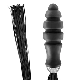 Флогер з анальною пробкою Fetish Tentation Whip with Ogive Handle, 45,5 см (чорний) - мініатюра 2