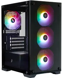 Корпус 1stPlayer X2-M-BK-4F7 Black без БП (X2-M-BK-4F7)