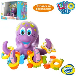 Гра для купання Limo Toy "Восьминіг" 17см, кільцекид, кільця-фігурки AQ0001 - мініатюра 2