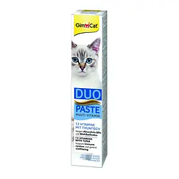 Вітамінна паста для кішок GimCat DUO PASTE Multi-vitamin 12 vitamins tuna ДжимКет 12 вітамінів та тунець 50 г (арт.G-421858)