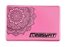 Блок для йоги EasyFit EVA з малюнком рожевий - мініатюра 2