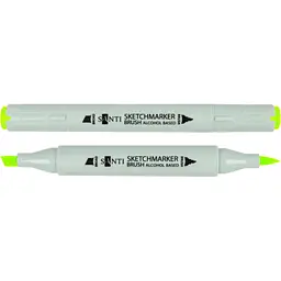 Набір спиртових маркерів Santi Brush SA-124 флуоресцентний зелений 6 шт. (390964)