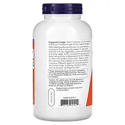 Препарат для суглобів і зв'язок NOW MSM 1000 mg, 240 вегакапсул - мініатюра 3