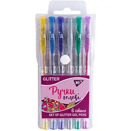 Ручки гелеві Yes Glitter 6 шт. (411702) - мініатюра 2