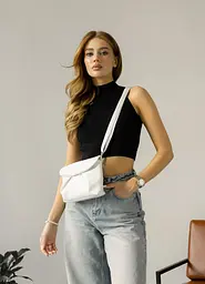 Жіноча сумка через плече Sambag Rose біла 23 х 17 х 4.5 см (94200008)
