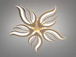 Стельова LED люстра для спальні та вітальні Diasha 2527/5G золото 75 см 78W з пультом - мініатюра 2