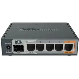 Маршрутизатор Mikrotik hEX S RB760IGS with Dual Core 880MHz MHz CPU, 256MB RAM, 5 Gigabit LAN ports,