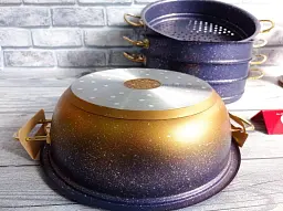 Мантоварка-пароварка з антипригарним покриттям O.M.S. Collection 6091 C-30 см 6,4 л Blue - мініатюра 10