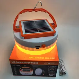 Кемпінговий ліхтар LED акумуляторна (5х18650) лампа світлодіодна підвісна світильник із сонячною панеллю час світіння до 6 годин UKC UFO 2022-150 - мініатюра 4