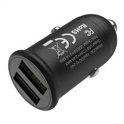 Автомобільний зарядний пристрій Hoco Z30 Car Charger 2USB 3.1A (Black) [69326] - мініатюра 2