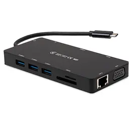 Концентратор Vinga USB-C 3.1 to VGA+HDMI+RJ45+3xUSB3.0+USB2.0+SD/TF+PD100W+Audio (VHYC10) - мініатюра 3