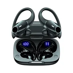 Спортивні бездротові Bluetooth навушники TWS T59, з індикатором заряду і кнопками управління та LED-дисплеєм - мініатюра 2