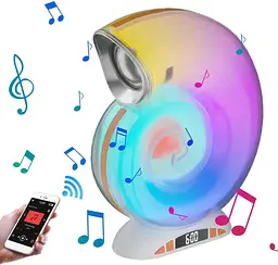 Бездротова розумна колонка нічник Равлик Conch Music Light 4 в 1 портативний RGB світильник з Bluetooth - мініатюра 8