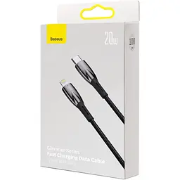 Кабель Baseus Glimmer Series Fast Charging USB-C to Lightning 20w 1m Black (CADH000001) [113822] - мініатюра 10