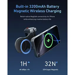 Тримач із зарядкою Telesin Master Grip для iPhone 17 Pro Max (P5-MCS-23-TIP) [159811] - мініатюра 3
