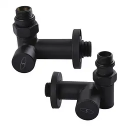 Набір кутових кранів Solomon TEN 7777 1/2" з американкою Black 30412 - мініатюра 5