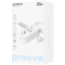 Мережевий фільтр Proove Supercoil 20W (2xAC + Type-C + 2xSB) 1.5m white (PSPS25002102) - мініатюра 7