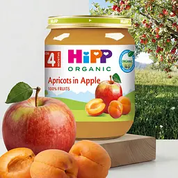Органічне пюре фруктове HiPP Абрикос-Яблуко 125 г - мініатюра 2