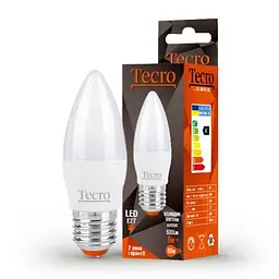 Світлодіодна лампа E27, 6W, 4000K, C37, Tecro, 500 lm, 220V (TL-C37-6W-4K-E27)
