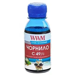 Чорнило WWM GI-490C для Canon Pixma G1400/2400/3400 100г Cyan водорозчинне (C49/C-2)