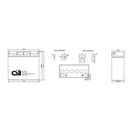 Батарея до ДБЖ CSB 12В 17 Ач (GP12170) - мініатюра 2