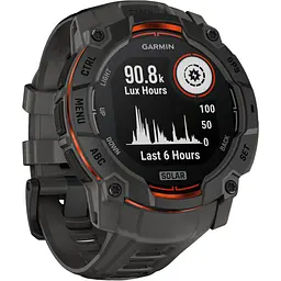 Смарт-годинник Garmin Instinct 3 Solar 50mm Black with Charcoal Band (010-02935-00) [125560] - мініатюра 3