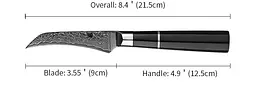 Ніж для чищення овочів Damascus DK-EK 2008 VG-10 9 см Дамаська сталь 67 шарів - мініатюра 2