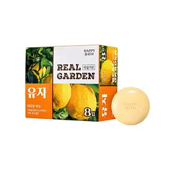Тверде мило Happy Bath косметичне вітамінне Real Garden з юдзу 90 г х 8 шт.