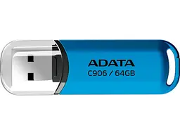 USB флеш накопичувач ADATA 64 GB C906 USB 2.0 Blue (AC906-64G-RWB) - мініатюра 3