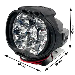 Додаткова LED фара 15W (1.1W x 9) 12-85V 60x50x45 мм Далекий Spot - мініатюра 2