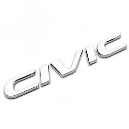 Емблема напис CIVIC (для Honda) 170х20 мм Хром (роздільна) Пластик на скотчі (Завод)