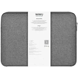 Сумка для ноутбука Wiwu Minimalist Laptop Sleeve 14'' Grey - мініатюра 8